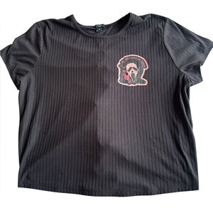 Ghostface women’s cropped tie up 3x Lightweight shirt